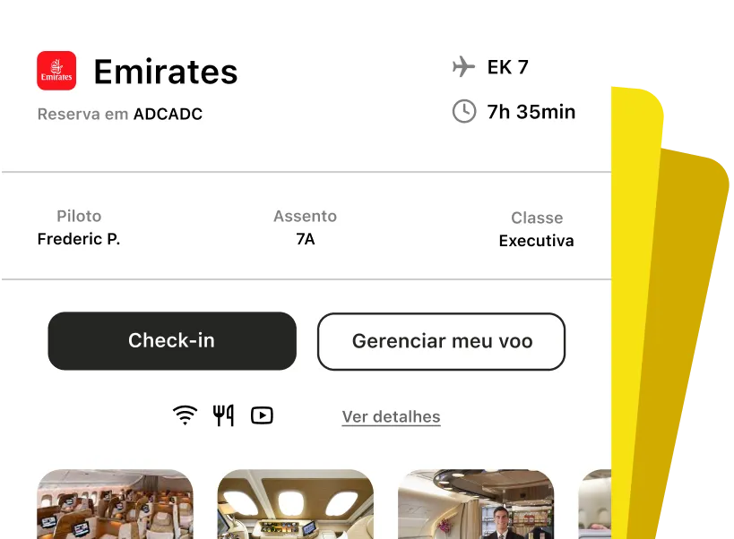App Meu Agente — detalhes de voo e check-in online